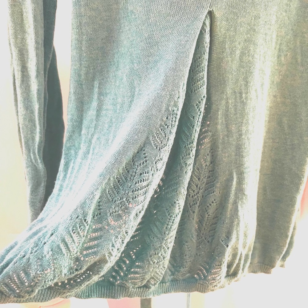 Anthropologie Light Turquoise/Aqua Color Boho Cardigan - Picture 5 of 12